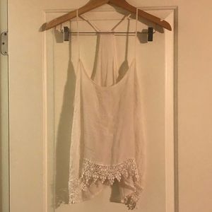 White tank with lace detailing